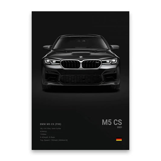 2021 BMW M5 CS F90 Print Famous Brand Cars Canvas Wall Poster Art Room Decor