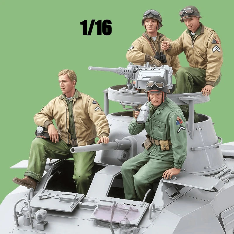 1/16 Casting Resin Model Assembly Kit, GK， US Army M8 Tank Crew, Unpainted, Needs To Be Assembled