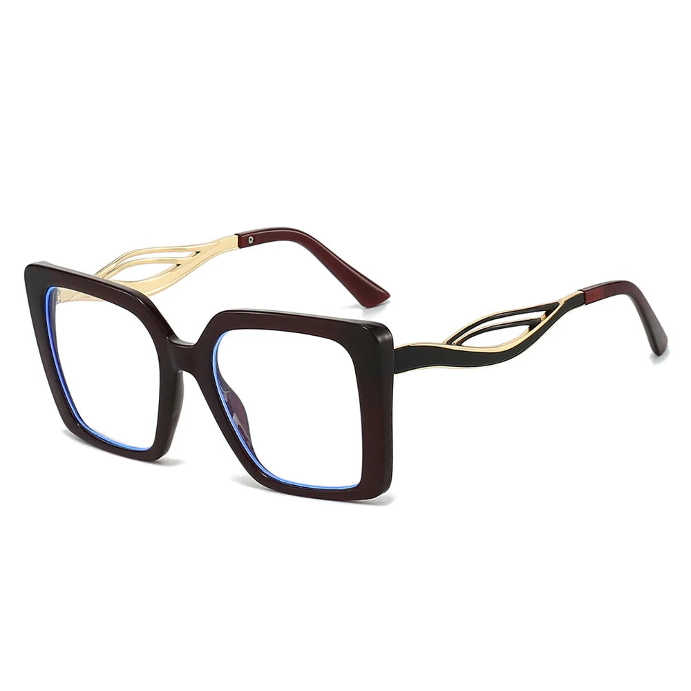 JNPCXI Retro Square Leopard Print Gradient Frame Women Sunglasses Ins Hollow Temple Design Men Casual Sun Glasses UV400