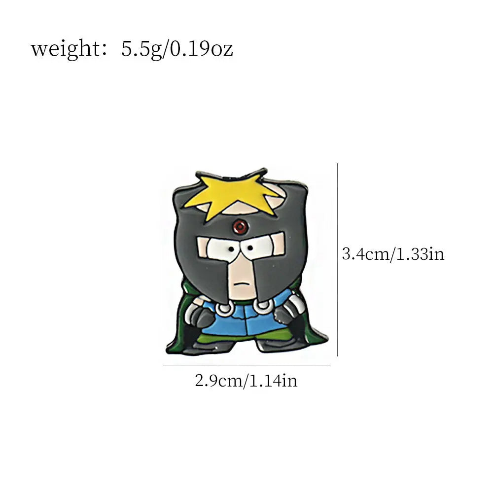 7Pcs/Set Cartoon TV Movie Cartman Figure Badges - Cute Lapel Pins for Backpacks