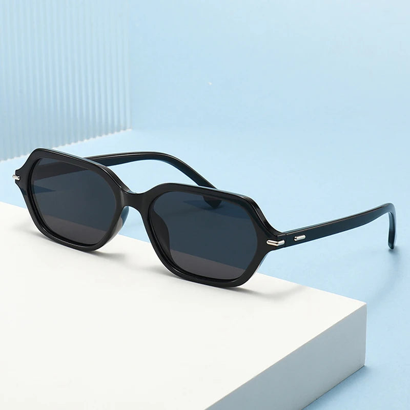 JNPCXI New Fashion Women Retro Leopard Frame Sunglasses Vintage Rivet Hexagon Design Square Sun Glasses Men UV Gafas De Sol