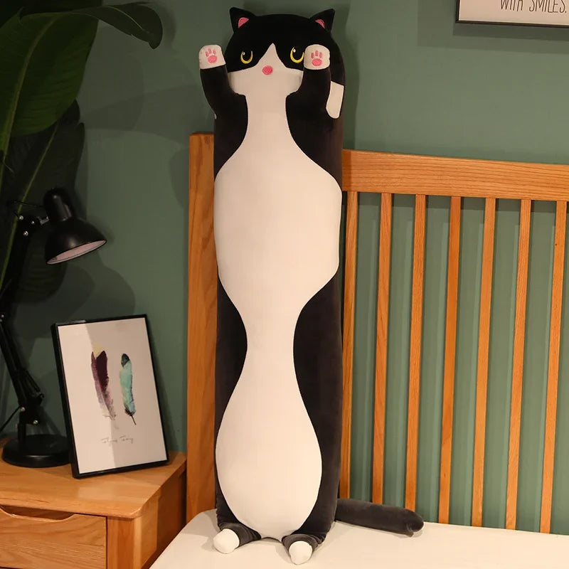 Cute and Soft Long Cat Plush Toy Ultra Kawaii Cat Hug Pillow Body Animal Sleeping Companion Kids Birthday Gift