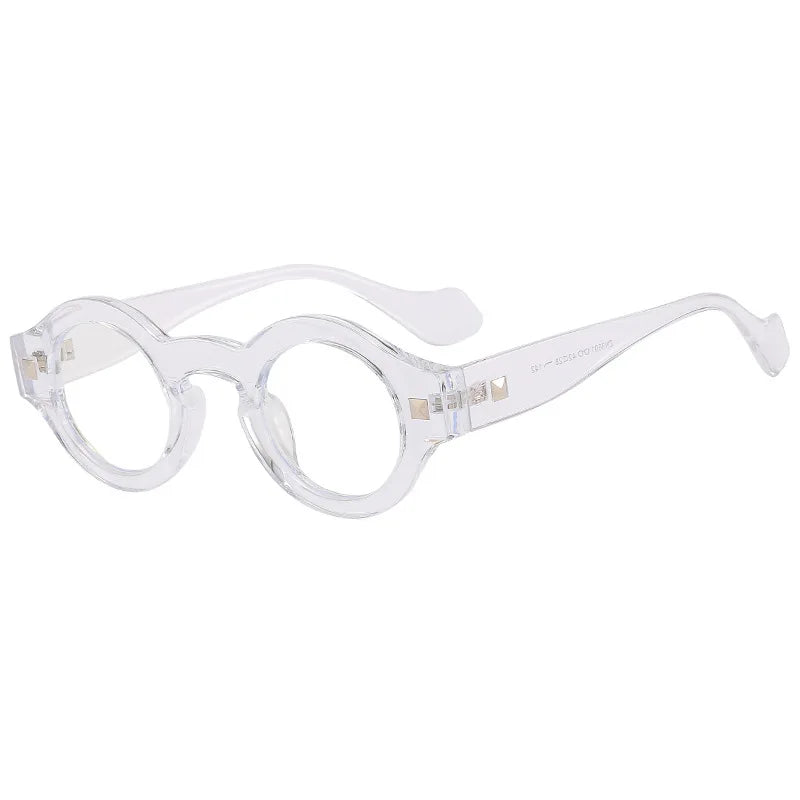 JNPCXI Men Steampunk Sunglases Small Round Frame Anti-blue Light Transparent Glasse Luxury Brand Design UV400 Shades