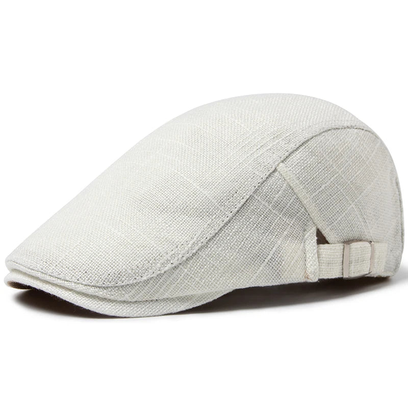 CNTANG 2024 New Men Beret Women Classic Vintage Linen Berets Summer Sun Visor Casual Duckbill Hats Newsboy Cap Unisex Adjustable