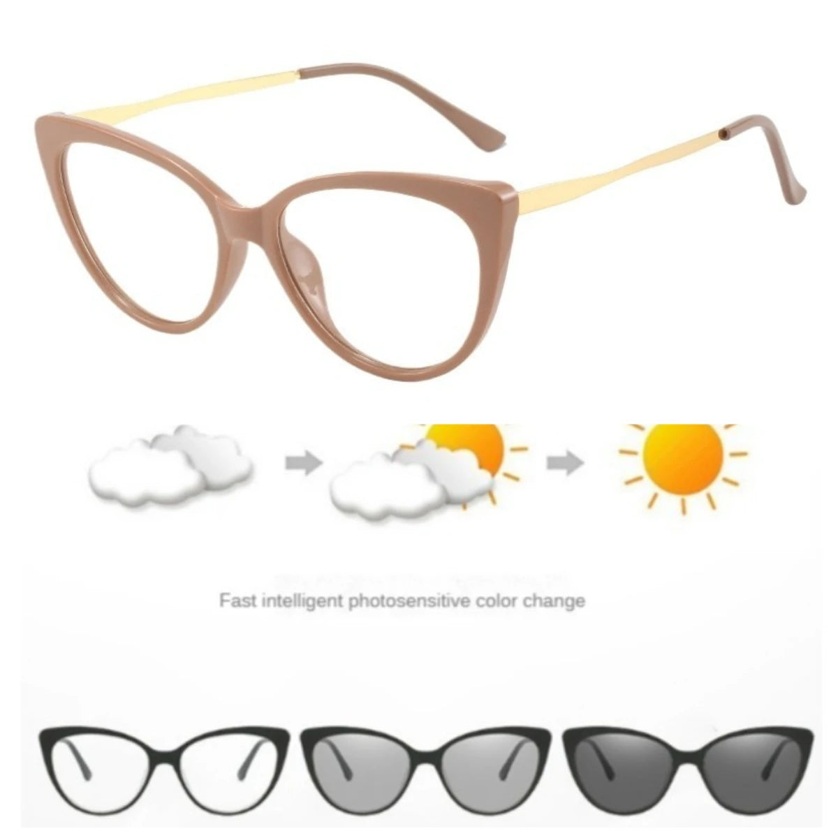 Women Photochromic Optical Glasses Men Anti Blue Light Cat Eye Eye Glasses Unisex Anti Radiation  Eyewear