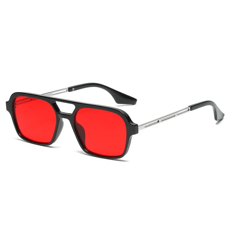 JNPCXI Quality Fashion Double Bridges Women Square Sunglasses Fashion Men Ocean Film Shades UV400 Trending Sun Glasses