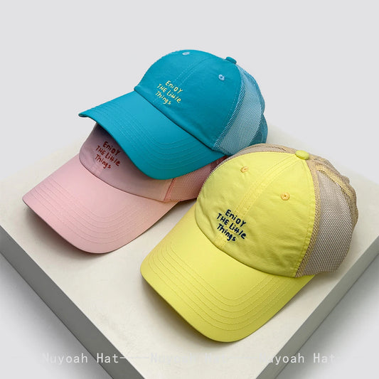 New Men Women Simple Mesh Embroidered Letters Baseball Hats Sunshade Quick-dry Breathable Korean Peaked Caps Versatile Fashion