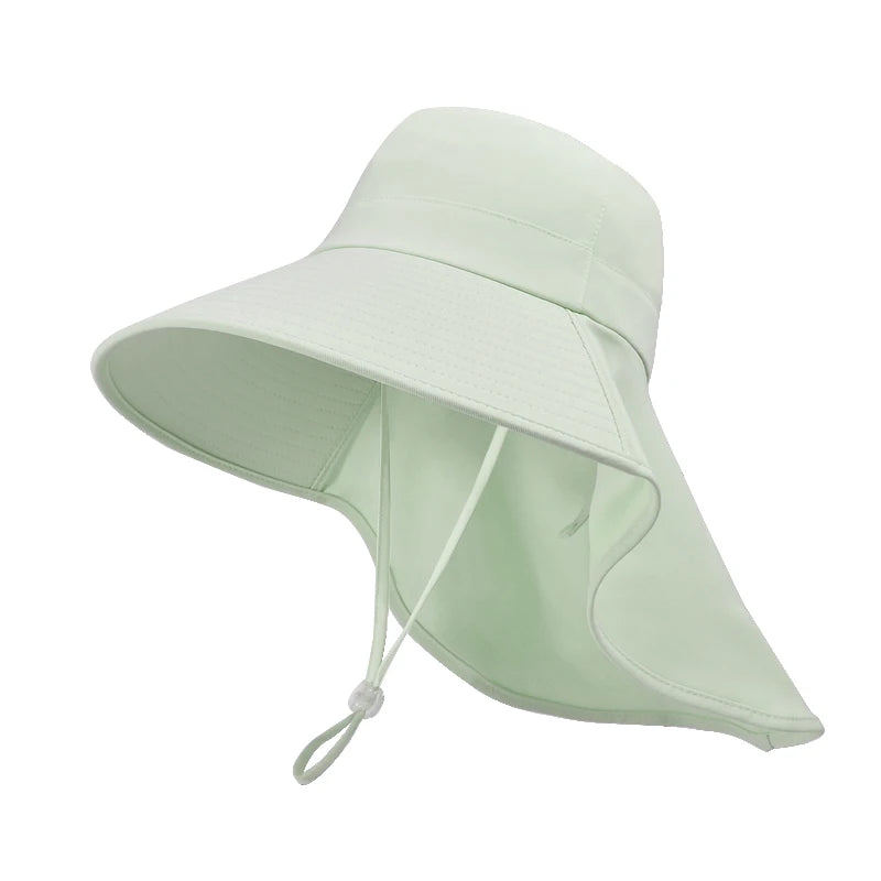 8555 Summer outdoor sunblock hat Korean version of a big hat cape fisherman hat with horsetail hole hat woman