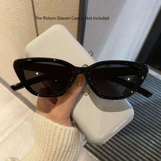1pc Y2K Cat Eye Fashion Glasses, Anti-Reflective Plastic Frame, Star Punk Design,