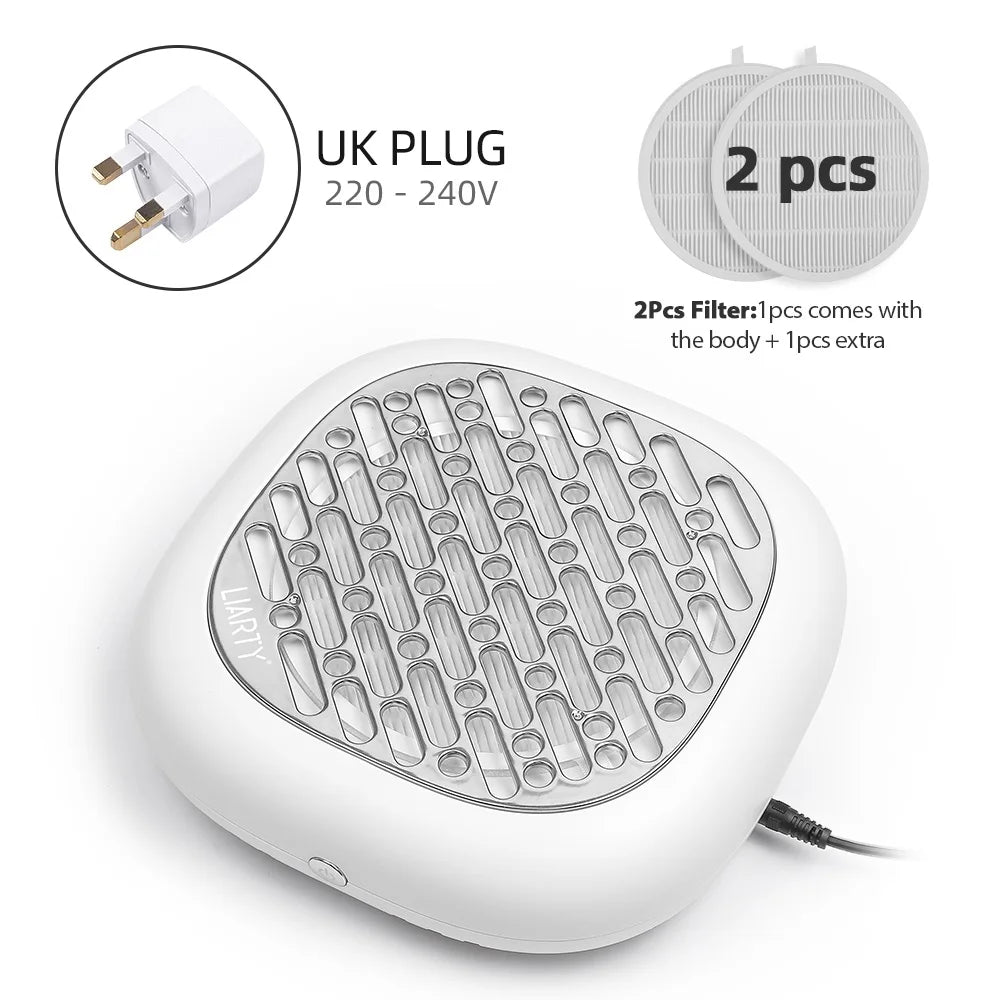 130W Super Suction Brushless Nail Dust Extractor Powerful Nail Dust Collector Nail Art Manicure Fan Vacuum Cleaner With 2 Filter