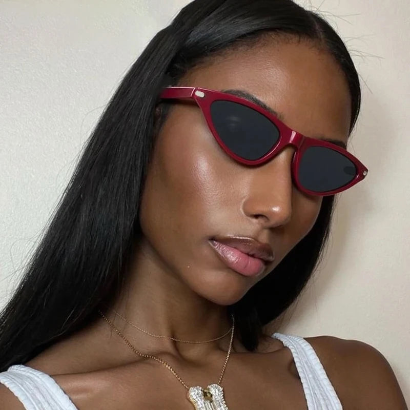 JNPCXI Y2K Punk Sexy Cat Eye Sunglasses Women Luxury Fashion Small Frame Triangle Sun Glasses Vintage Outdoor Shades UV400