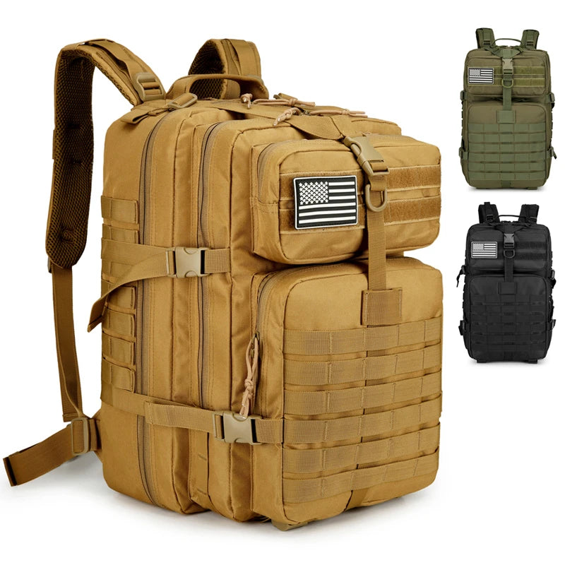 Hiking Backpack-Adjustable Shoulder Straps, Zipper Closure, Travel Hike Backpack