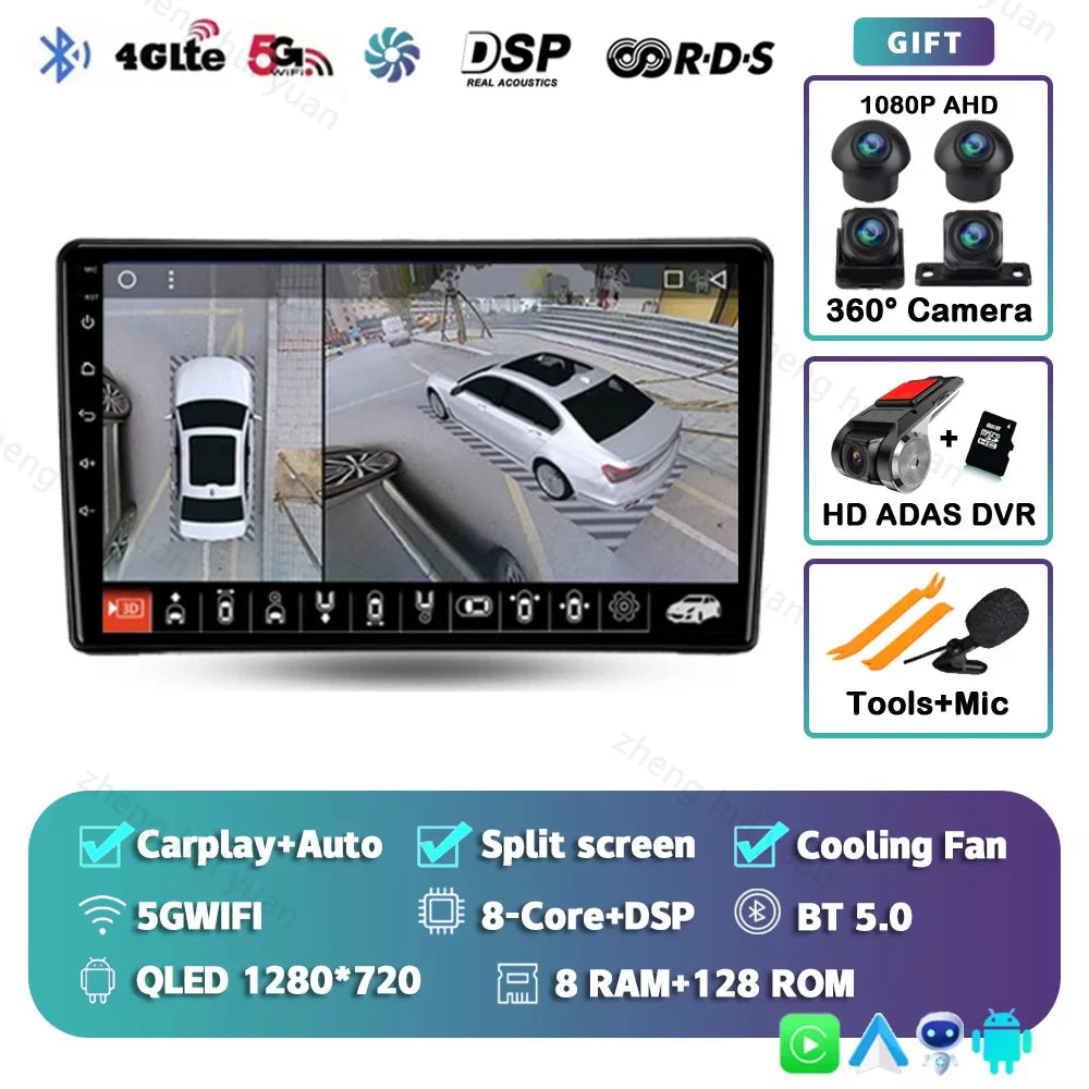 Android 14 For Nissan Navara D40 2004 - 2010 2K QLED CarPlay Auto Car Radio Multimedia Video Player GPS stereo Head Unit 4G WIFI