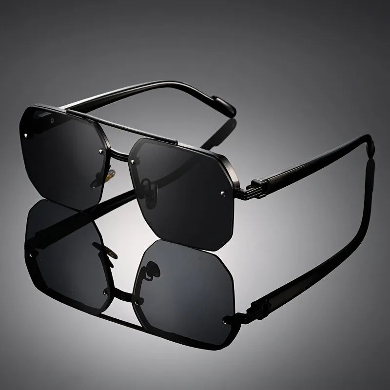 1 Pair of Retro Large Frame Polygonal Half Frame Fashionable Glasses, Suitable for Birthday Gifts and Photography Props