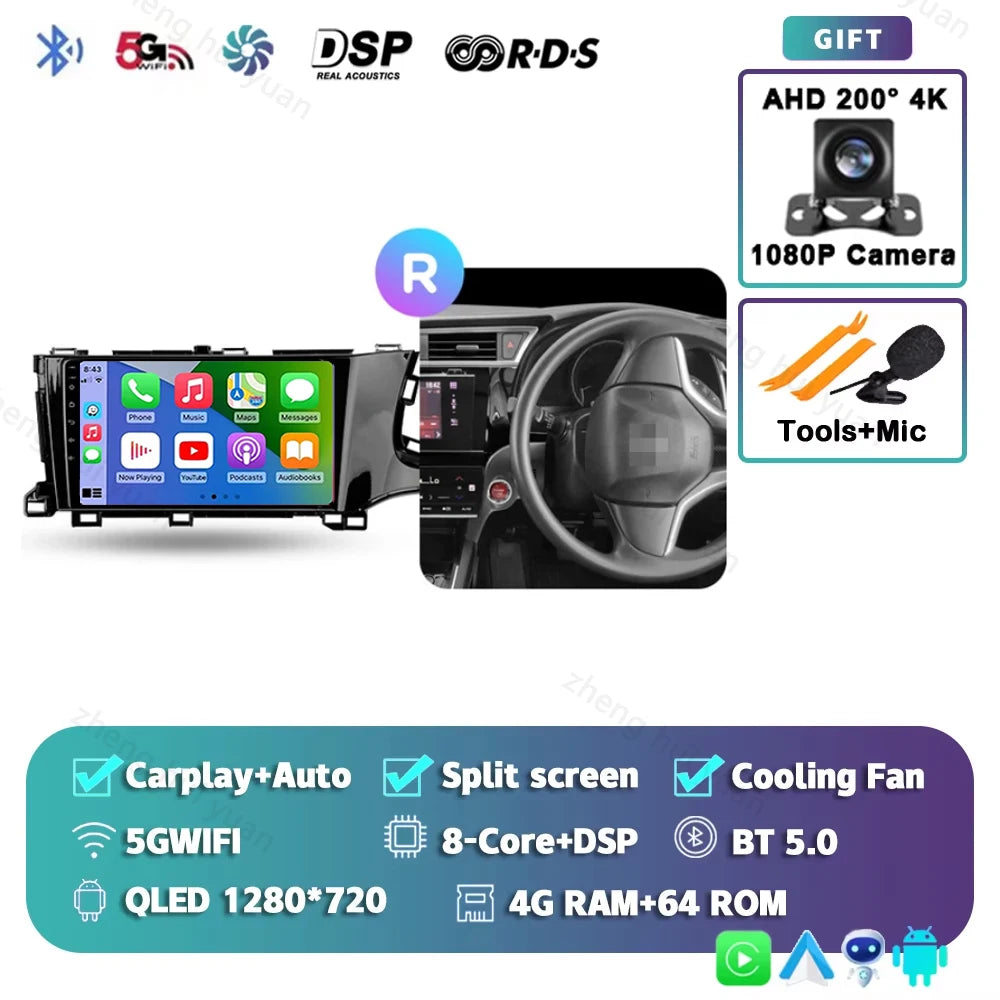 For Honda Shuttle 2 2015 - 2020 Android 15 12+256GB CarPlay Auto Car Radio Multimedia Video Player GPS stereo Head Unit 4G WIFI