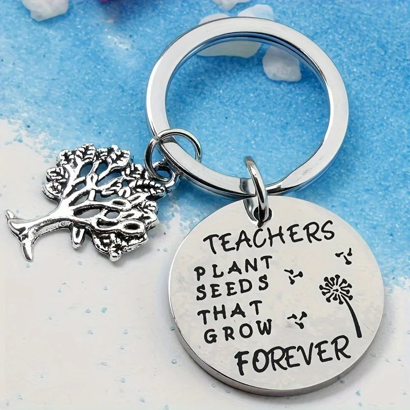 Teacher Appreciation Keychain "Teachers Plant Seeds That Grow Forever" The perfect gift for a teacher's birthday or graduation!