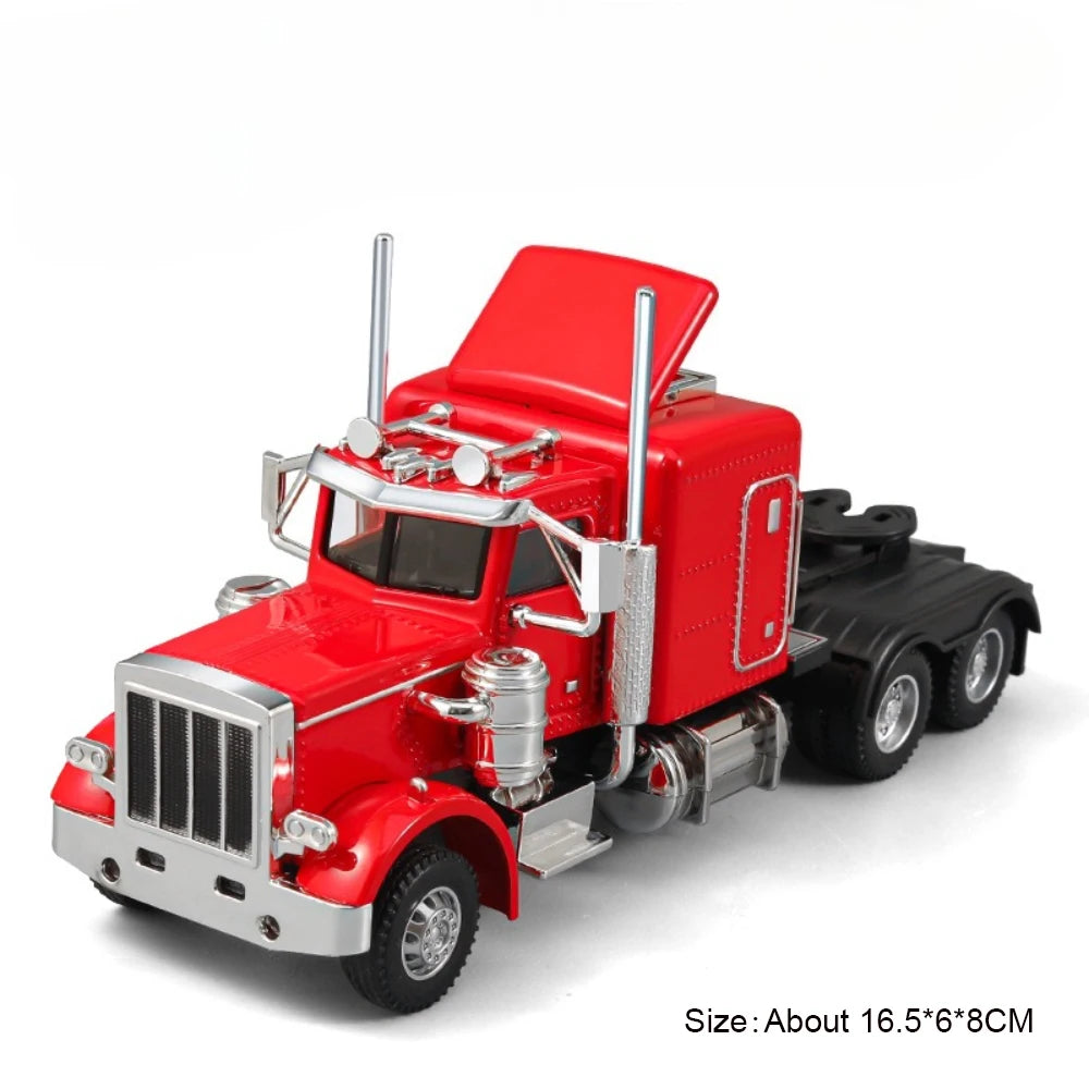 1:50 American Transport Vehicle Scania Container Truck Alloy Model Diecast Toy Doors Opened with Sound Light Cars Kid Toys Gifts