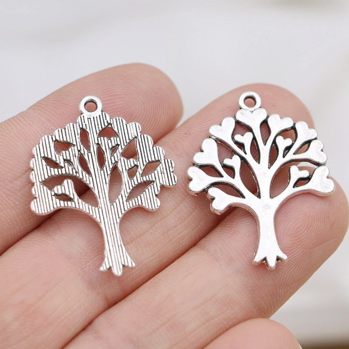 10Pcs Silver Plated Tree of Life Charm Pendant for Jewelry Making Earrings Necklace DIY