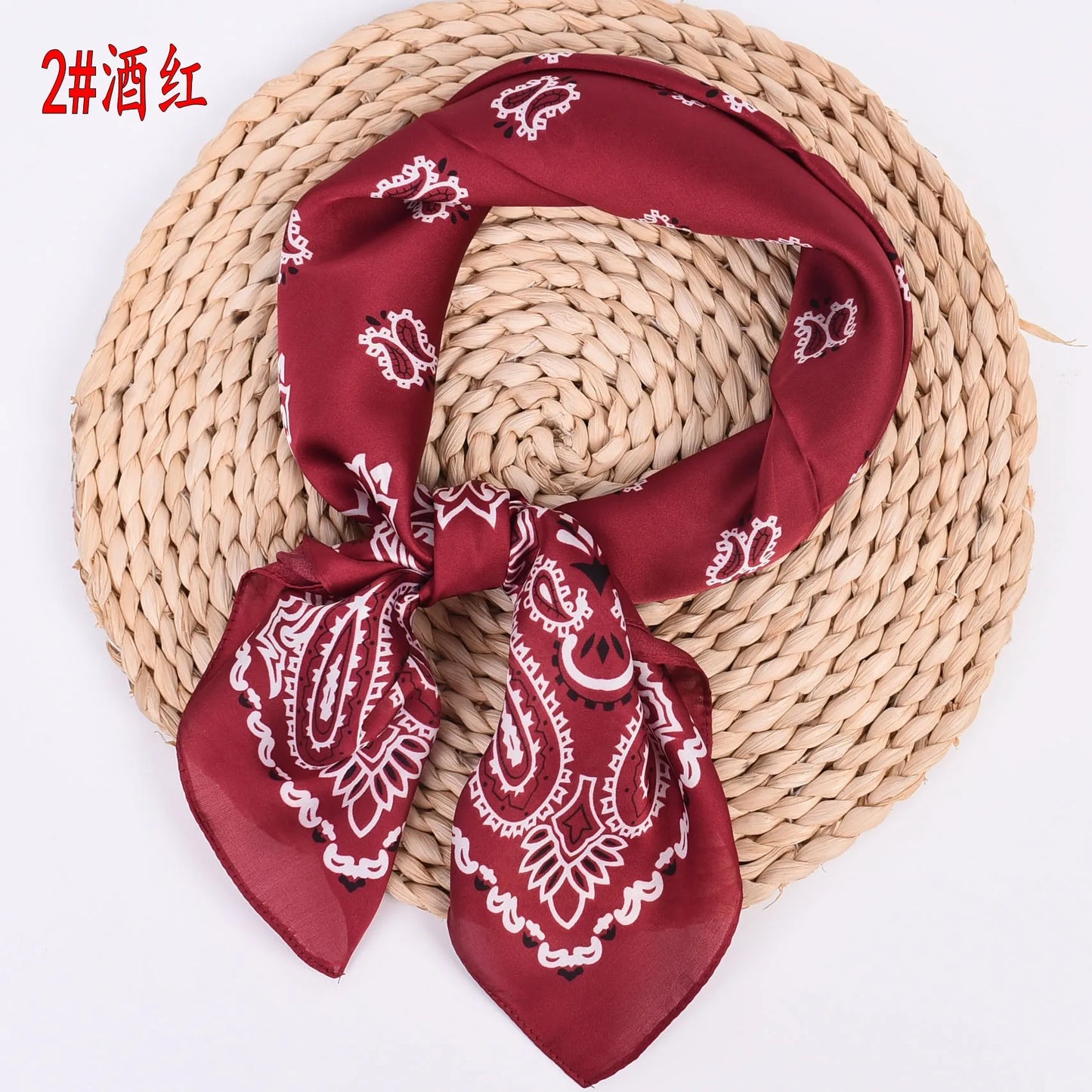 New Paisley Bicolor Small Cashew Fruit Satin Silk 70 Scarf Scarf Wholesale Small Scarves