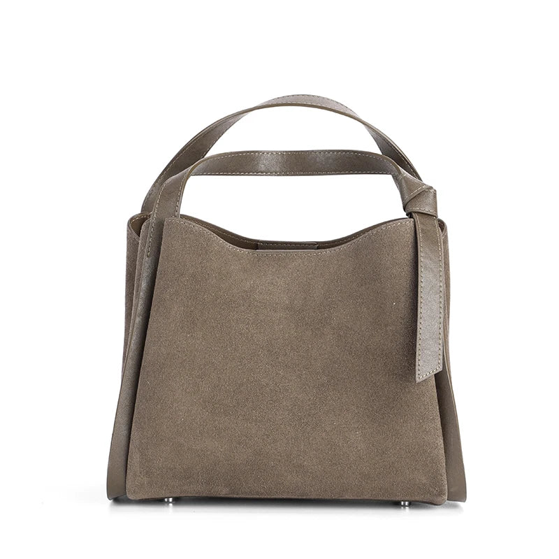 Women Suede Cow Leather Shoulder Bag Female Genuine Leather Versatile Handbags Ladies Fashion Luxury Designer Crossbody Bags