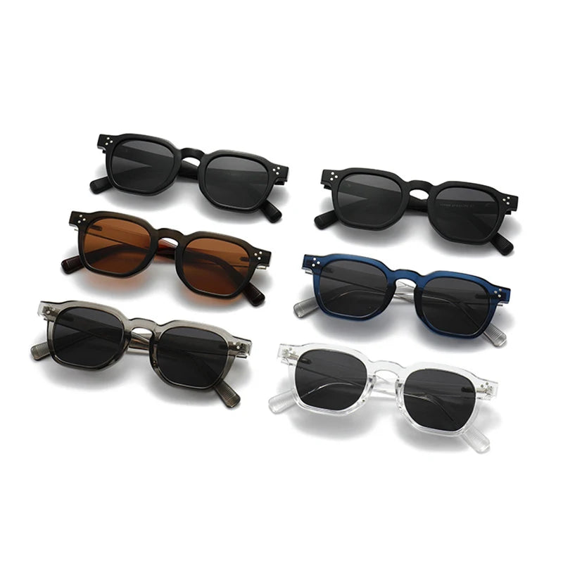 JNPCXI New Polarized Vintage Rivets Polygon Square Women Sunglasses Fashion Men Shades UV400
