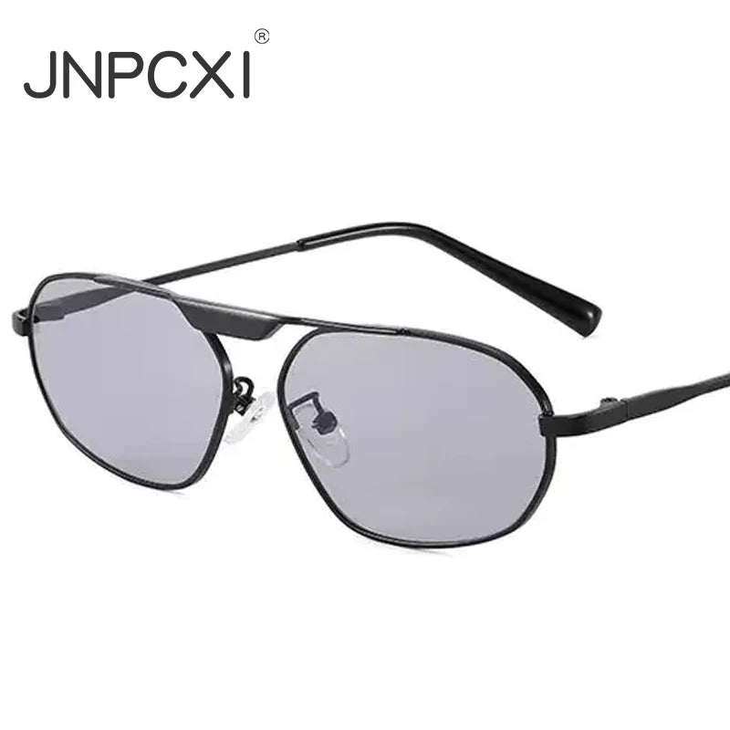 JNPCXI NewRetro Metal Cat Eye Women Sunglasses Fashion Brand Designer Irregular Polygon Men Punk Shades UV400 Sun Glasses
