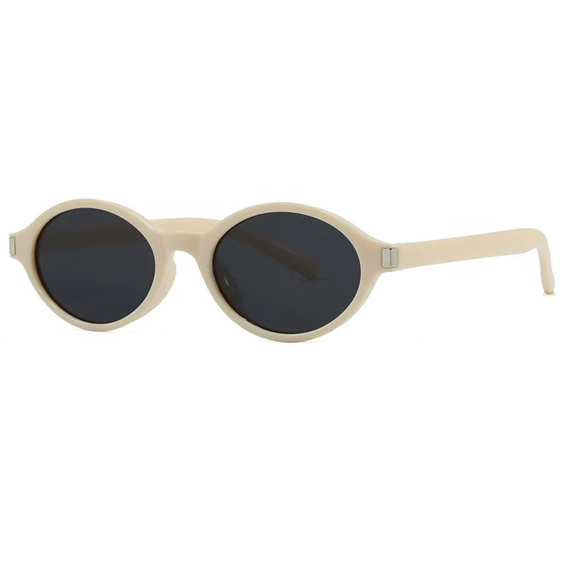 JNPCXI New Fashion Small Oval Sunglasses Women Shades UV400 Retro Punk Men Red Sun Glasses