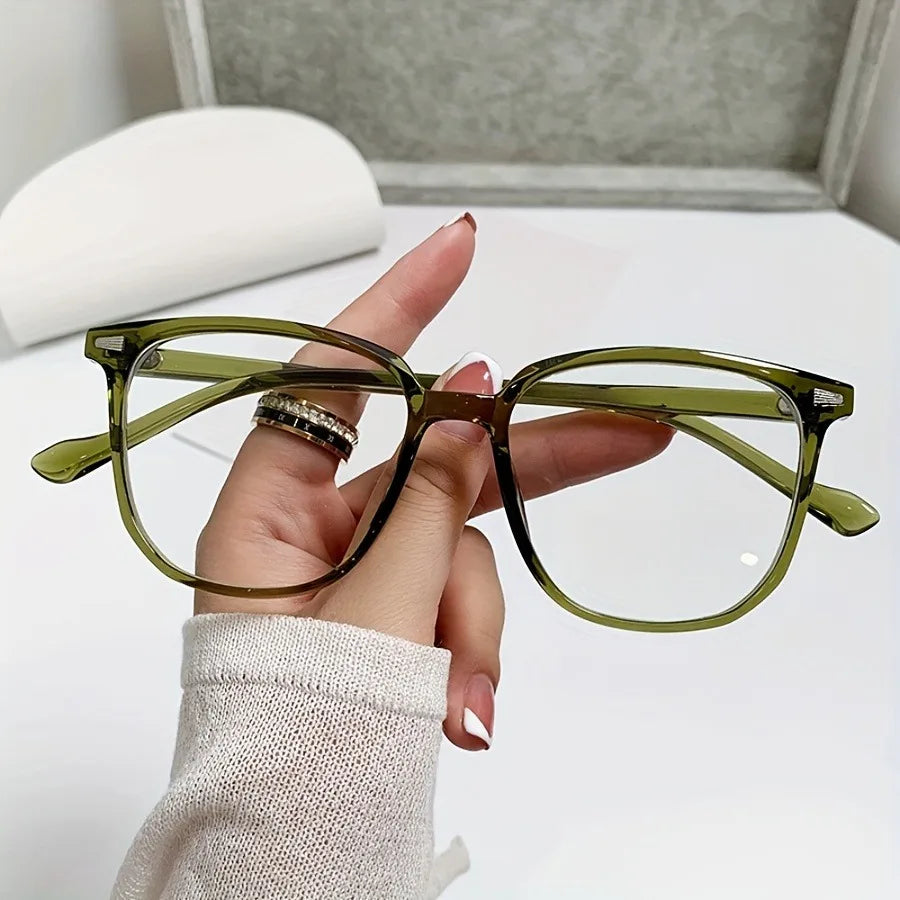 Women's Blue Light Blocking Glasses  Stylish Square Full-Frame PC Eyewear Multiple Colors Available