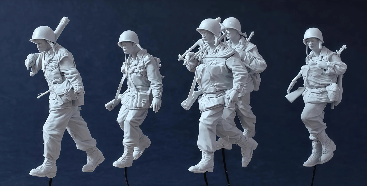 1/35 Cast Resin Model Assembly Kit, Character Model for 5 People, Unpainted