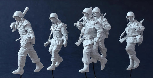 1/35 Cast Resin Model Assembly Kit, Character Model for 5 People, Unpainted
