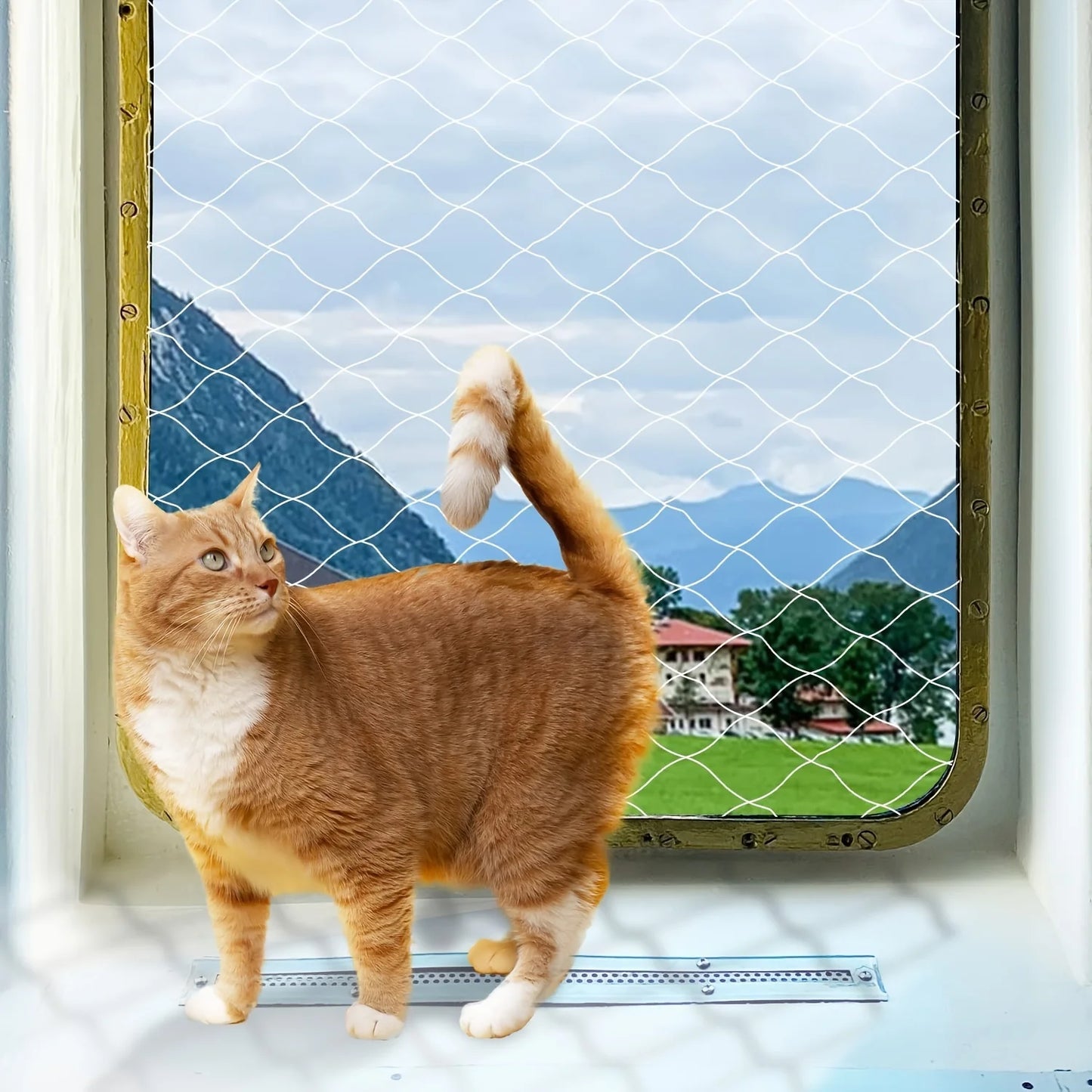 1pc Different Sizes Transparent Cat Safety Net for Balcony and Stairs - Prevents Pet Falls and Escapes
