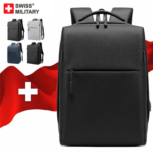 SWISS City Travel Backpack Business Bag School USB Laptop Waterproof Backpack