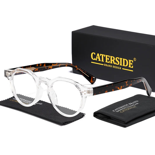 CATERSIDE New Fashionable Men's Anti Blue Light Glasses High-Quality Round Glasses Frame Women's Simple Holiday Gift Glasses