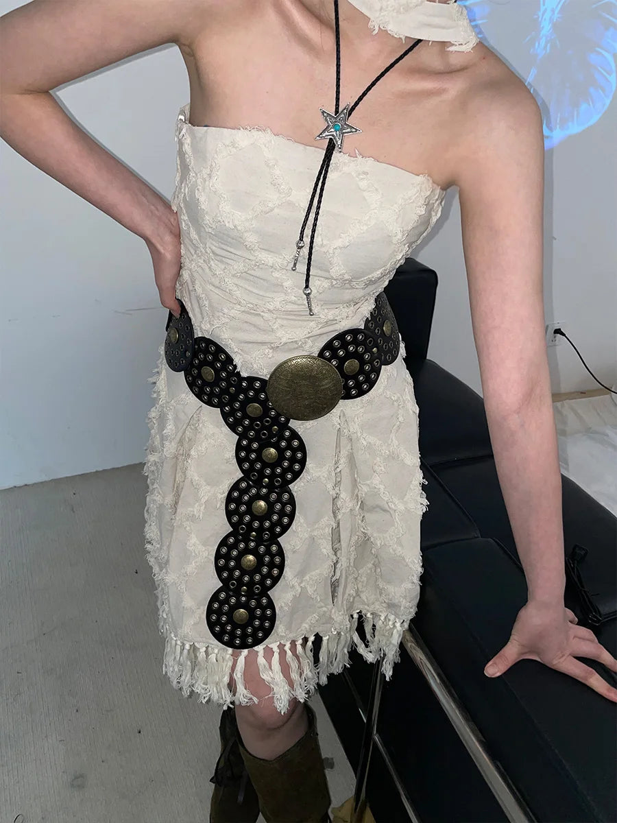 N Style Retro Circular Hollowed-Out Waist Cover With Dress 2024 New Summer Exaggerated Accessories European And N Style Belt Tre