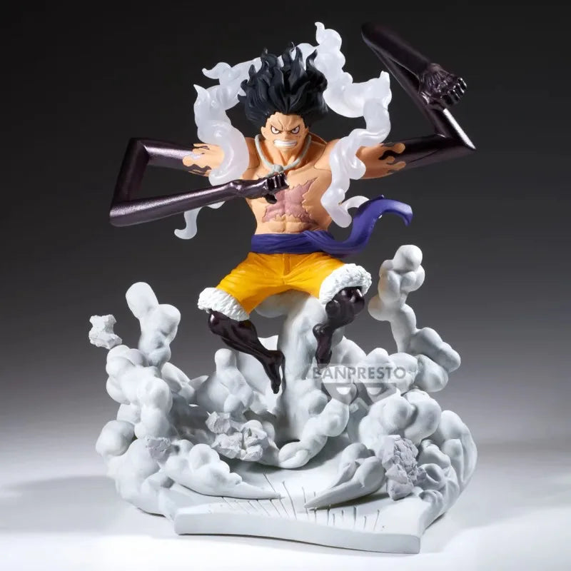 【IN STOCK】Original Banpresto One Piece Luffy Gear 4 Snakeman vs Kizaru Borsalino Battle Scene Figure 22cm PVC Collectible Model