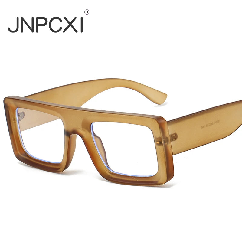 JNPCXI New Square Colorful Women Glasses Frame Fashion Polygon Clear Anti Blue Light Eyewear Men Optical Leopard Frame