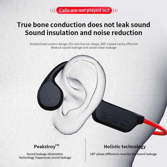 True Bone Conduction Headset IPX8 32GB Bluetooth 5.4 Wireless Swimming Headphone With Microphone Waterproof Exercise Fitness NEW