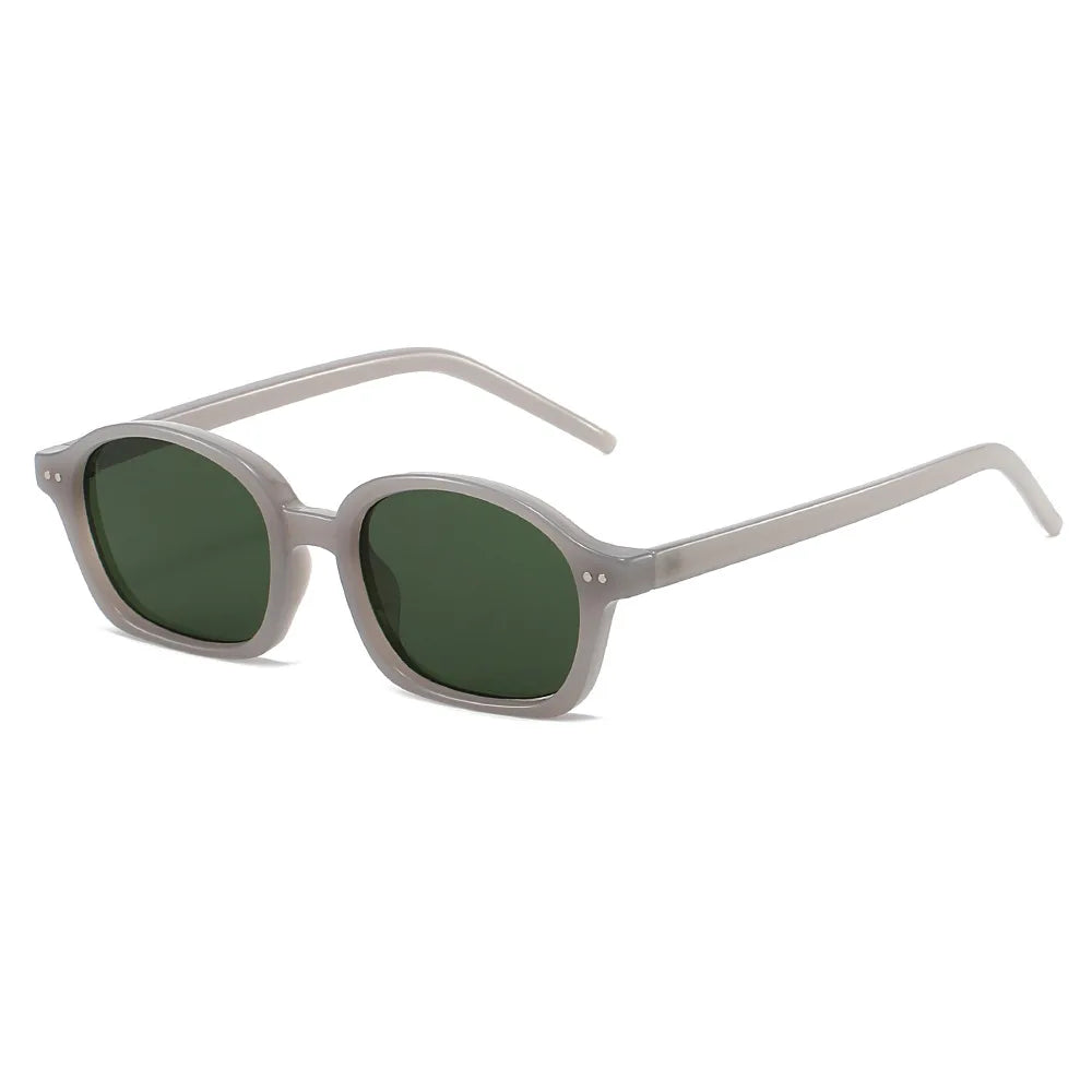JNPCXI New Fashion Small Oval Jelly Color Women Sunglasses Shades UV400 Fashion Orange Gradient Men Punk Rivets Sun Glasses