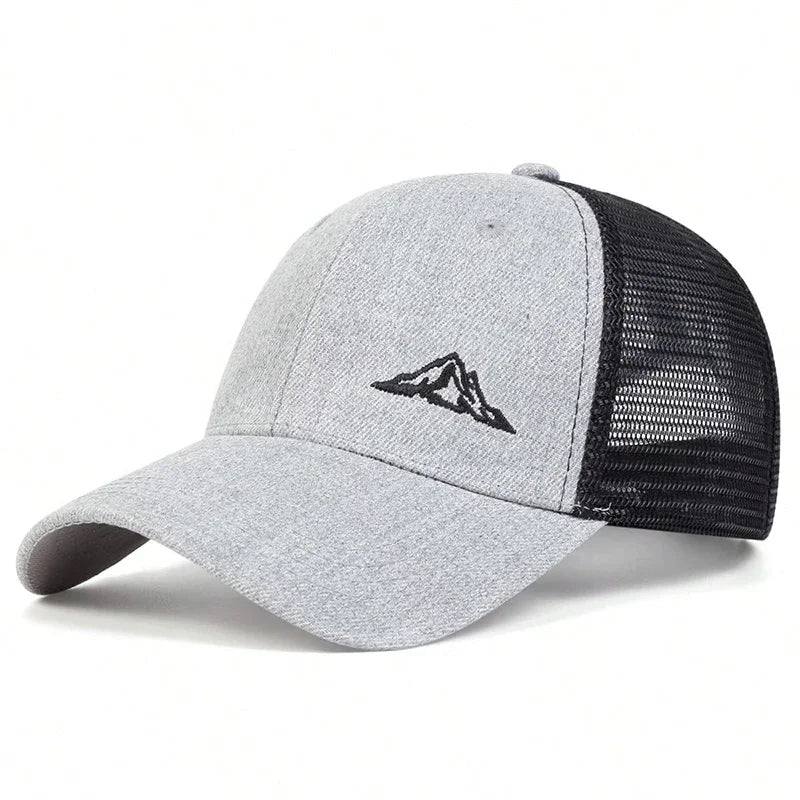 Unisex Mountain Range Embroidery Baseball Net Caps Season Adjustable Simple Hats