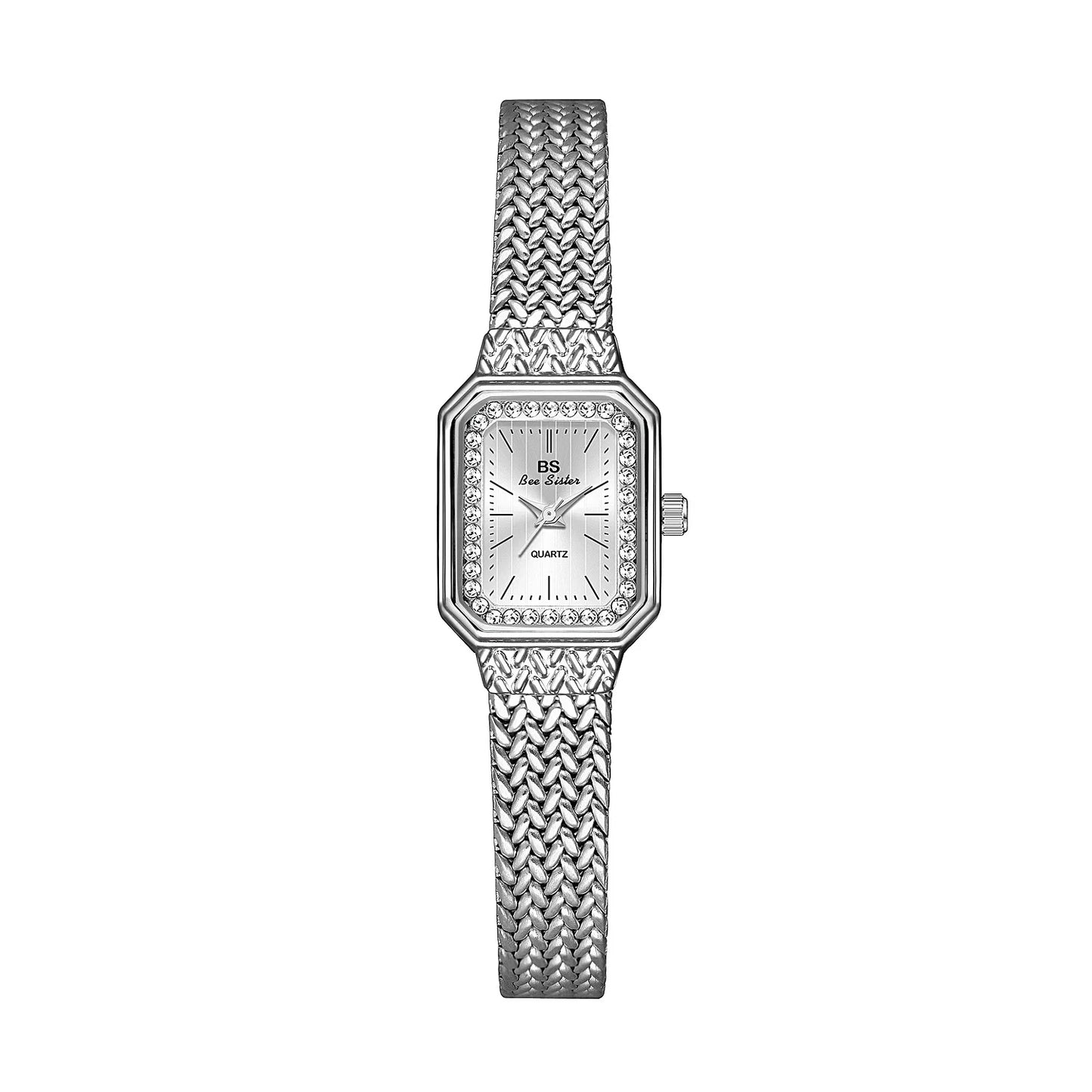 Luxury Fashion Watches For Womens Gold Classic Square Rhinestone Ladies Watch Quartz Waterproof Wristwatches Women Dress Clock