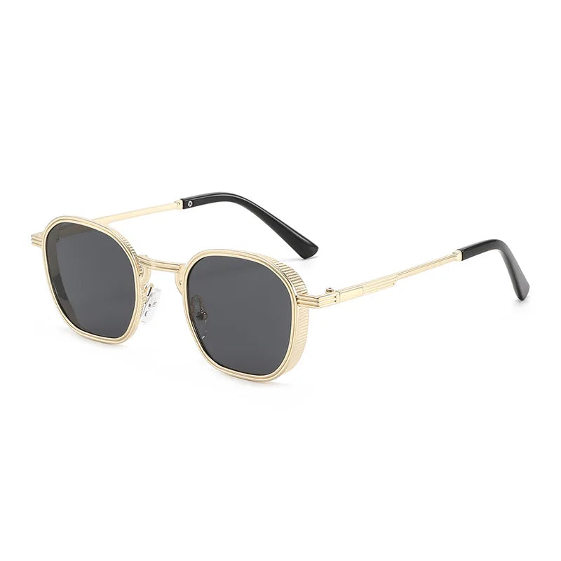 JNPCXI Retro Square Metal Women Sunglasses Shades UV400 Fashion Clear Gradient Shades UV400 Men Trending Punk Sun Glasses