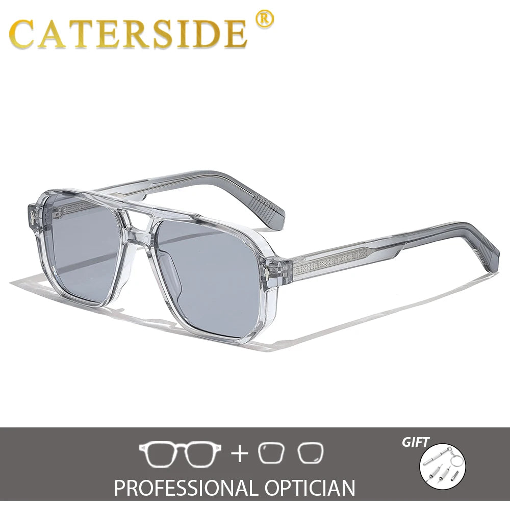 CATERSIDE Men Pilot Prescription Sunglasses Flat Double Bridge Design Female Optical Sunglasses Outdoor Driving Glasses ﻿ UV400