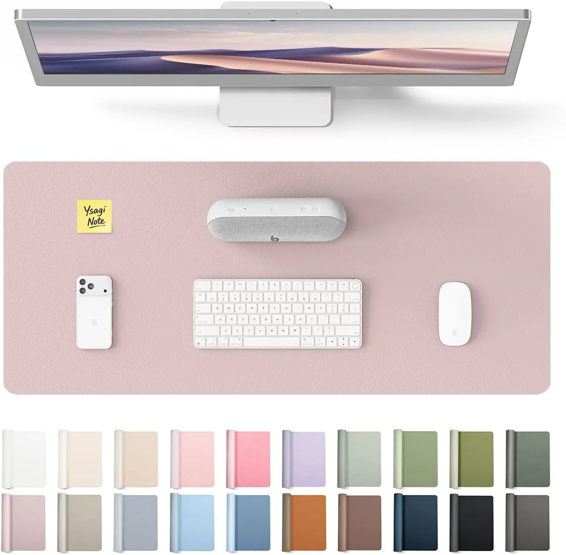 Leather Office Desk Pad Protector,Large Mouse Pad,Non-Slip,PU Leather,Laptop Desk Blotter,Waterproof Writing Pad for Office/Home