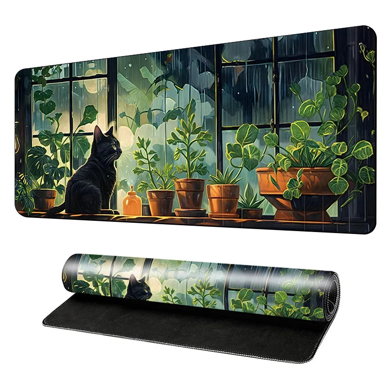 Cute Cartoon Cat Mouse Pad Large Computer Keyboard Pad Natural Rubber Anti-Slip desk Mat Perfect Gift for Girl Women