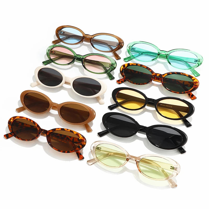 JNPCXI Small Oval Sunglasses for Women's Vintage Design Sun Glasses Shades Female Sexy Retro Punk Men Outdoor Trendy Eyewear