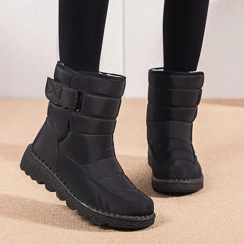 2025 Waterproof Snow Boots for Women Comfort Plush Lined Non Slip Winter Boots Woman Plus Size 44 Soft Sole Warm Ankle Booties