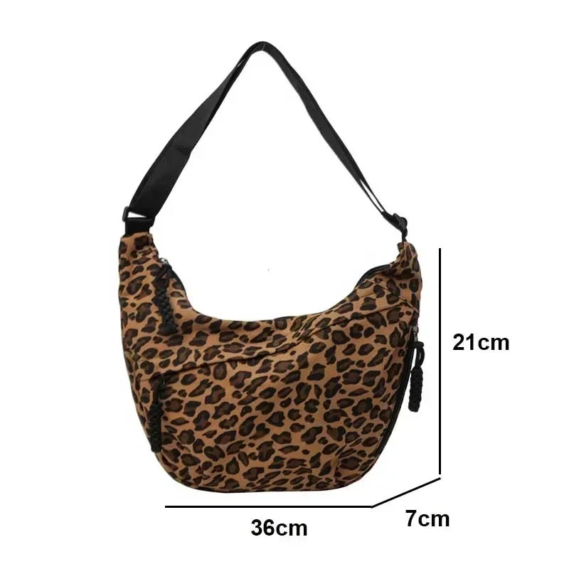 Leopard Print Crossbody Bags for Women Corduroy Casual Shoulder Tote Bags Ladies Sac A Main Femme Designer Luxury Handbags 2026