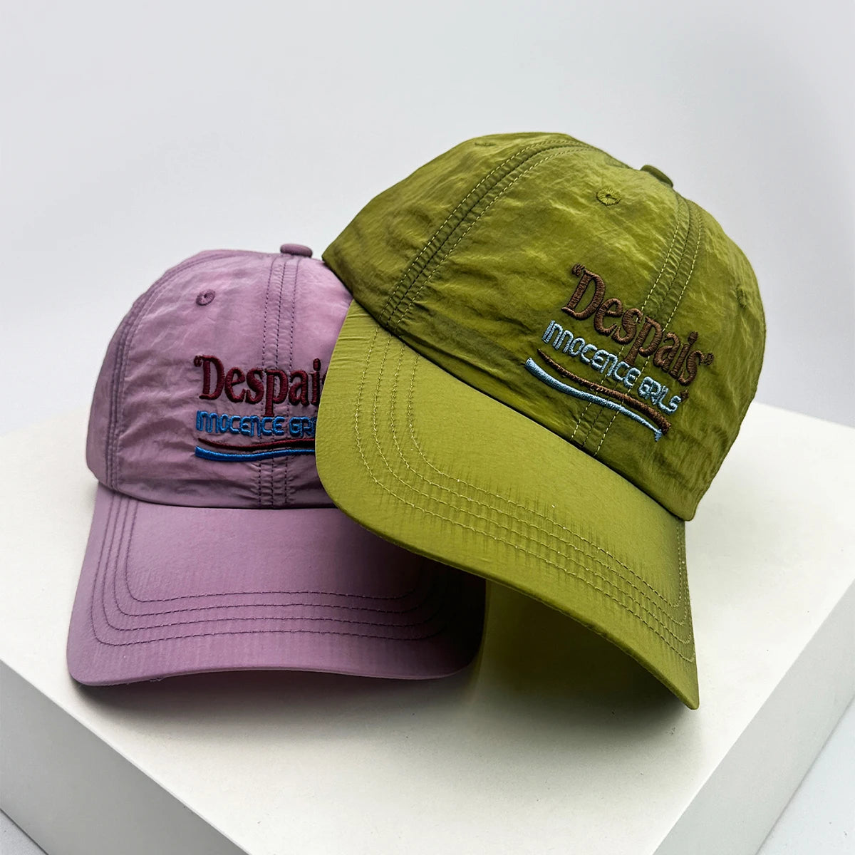 New Unisex Embroidered Despais Letters Quick Drying Baseball Hats Breathable Sports Sunshade Outdoor Peaked Caps Versatile ins