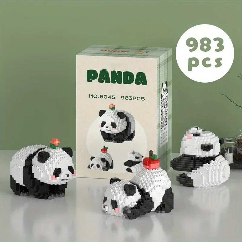 Cute Panda Building Blocks: Creative Series  Educational Toys Model Decoration