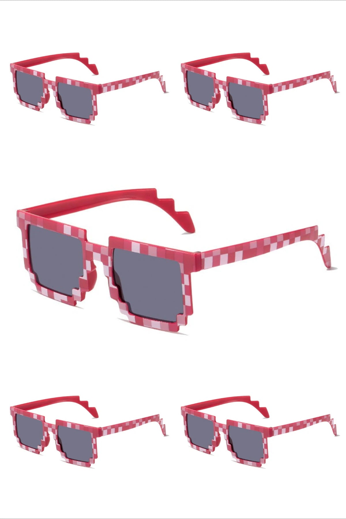 5PCS New Mosaic Glasses Fashion Trend My World Personalized Pixel Sunglasses
